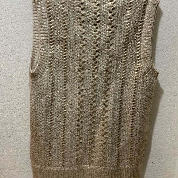 New $590 Marc Cain Yellow Cable Knit Sweater Tank Top virgin wool size N3 / 8 - Picture 6 of 15